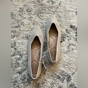 Textured-Knit Pointy-Toe Ballet Flats for Women